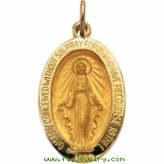 14K Yellow 18.00X14.00 MM Miraculous Medal