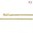 14K Yellow 20 INCH Diamond Cut Rope Chain