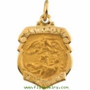 14K Yellow 20.00X14.00 MM St. Michael Medal