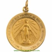 14K Yellow 20.50 MM Miraculous Medal