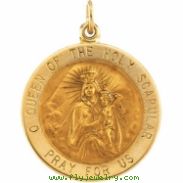 14K Yellow 22.00 MM Scapular Medal