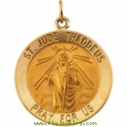 14K Yellow 22.00 MM St. Jude Thaddeus Medal