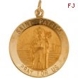 14K Yellow 22.00 MM St. Patrick Medal