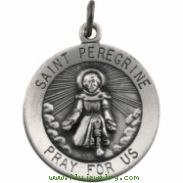 14K Yellow 22.00 MM St.peregrine Medal