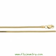 14K Yellow 24 INCH ROUND Solid Round Snake Chain