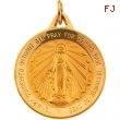 14K Yellow 25.00 MM Miraculous Medal