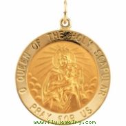 14K Yellow 25.00 MM Scapular Medal