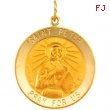 14K Yellow 25.00 MM St. Peter Medal