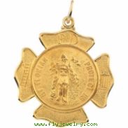 14K Yellow 25.00 MM St.florian Medal