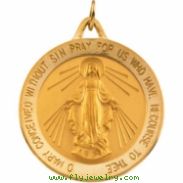 14K Yellow 29.00 MM Miraculous Medal