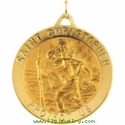 14K Yellow 33.00 MM St. Christopher Medal