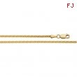 14K Yellow 7 INCH Diamond Cut Wheat Chain