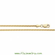 14K Yellow 7 INCH Diamond Cut Wheat Chain