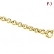 14K Yellow 7 INCH Hollow Rolo Chain