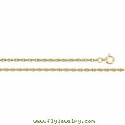 14K Yellow 7 INCH Solid Rope Chain