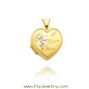 14K Yellow Gold & Rhodium Heart-Shaped "I Love You" Cupid Locket