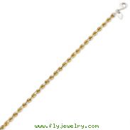 14K Yellow Gold & Sterling Silver 4mm Diamond Cut Rope Bracelet