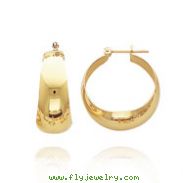 14K Yellow Gold 10.50x20mm Hoops