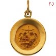 14K Yellow Gold 11.5 Rd Baptism Pend Medal
