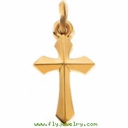 14K Yellow Gold 12.50 X 7.00 Cross Pendant