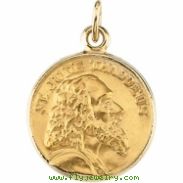 14K Yellow Gold 13.0 Rd St Jude Thaddeus Pend Medal