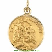 14K Yellow Gold 15.25 Rd St Jude Thaddeus Pend Medal