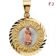 14K Yellow Gold 16.75 Tricolor First Holy Communion Medal