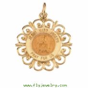 14K Yellow Gold 18.5 Altagracia Holy Fmly Pend Mdl