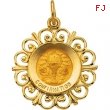 14K Yellow Gold 18.5 Rd Confirmation Pend Medal