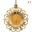 14K Yellow Gold 18.5 Rd Infant Of Prague Pend Medal