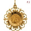 14K Yellow Gold 18.5 Rd Mount Carmel Pend Medal