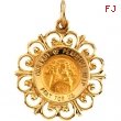 14K Yellow Gold 18.5 Rd Perpetual Help Pend Medal