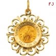 14K Yellow Gold 18.5 Rd St Francis Of Assisi Pd Mdl