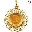 14K Yellow Gold 18.5 Rd St Francis Pend Medal