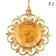 14K Yellow Gold 18.5 Rd St Gerard Pend Medal