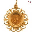 14K Yellow Gold 18.5 Rd St Peregrine Pend Medal