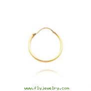 14K Yellow Gold 1x15mm Round Hoops