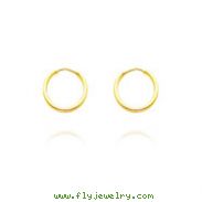 14K Yellow Gold 1x8mm Endless Hoops