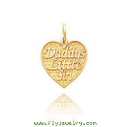 14K Yellow Gold "Daddy's Little Girl" Heart Charm