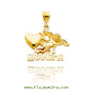 14K Yellow Gold "Grandma" with Angel Pendant