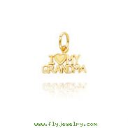 14K Yellow Gold "I Love My Grandma" Charm