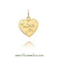 14K Yellow Gold "I Love You" Heart Pendant