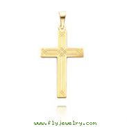 14K Yellow Gold "X" Design Cross Pendant