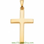 14K Yellow Gold 24.25x16 Cross Pendant