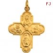 14K Yellow Gold 24.4x21.5 Four Way Medal
