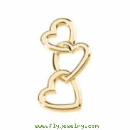 14K Yellow Gold 24.50 X 13.00 Metal Fashion Heart Pendant