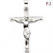 14K Yellow Gold 24.5x19.25 Cross With Crucifix