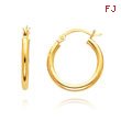 14K Yellow Gold 2.5x20mm Classic Hoops