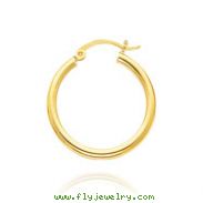 14K Yellow Gold 2.5x25mm Classic Hoops