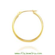 14K Yellow Gold 2.75x20mm Round Tube Hoops